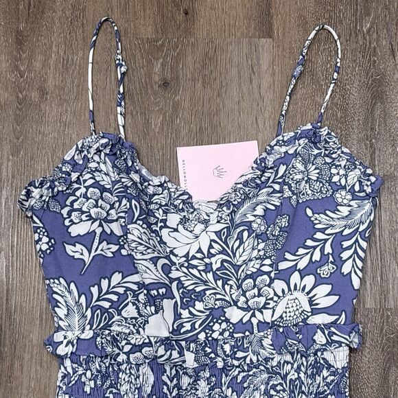 Hello Molly Dress Womens Small US 4 Floral Ruffle Smocked Party Mini NEW - Picture 7 of 14